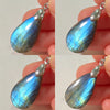 Blue Labradorite Pendant Irregular Shape Bead Stone Orange Necklace for Men Women - Image 47