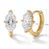 Environmentally Friendly Brass Marquise Zirconia Hoop Earring For Women Minimalist Gold Plated Pear Earring - Image 13