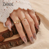 Zakol Korea Multilayer Zircon Engagement Open Rings for Women Water Drop Party Jewelry - Image 5