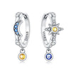 Silver Mysterious Star Moon Earrings Jewelry Versatile Hoop Earrings For Women Jewelry Birthday Party Gifts - Image 7
