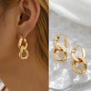 Minimalist Twisted Cuban Chain Hanging Drop Earrings for Women Punk Gold Color Detachable Round Circles Hoop Earring Ear Buckle - Image 1