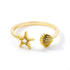 Zircon Double Star Rings For Women Gold Color Stainless Steel Opening Stars Finger Ring Wedding Party Aesthetic Jewelry Gift - Image 14