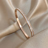 Glossy Rhinestone Stainless Steel Bangles Bracelets for Women Gold Silver Color Stacked Cuff Bracelet Jewelry Gifts - Image 4