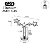 Titanium 16G CZ Star Flat Back Stud Earring Internal Thread Ear Cartilage Tragus Lobe Conch Helix Piercing Jewelry - Image 6