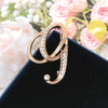 Women Rhinestone Brooch A-Z English Letter Gold Color Metal Pins Crystal Alphabet Jewelry Shirt Clothes Accessories Gift - Image 13