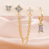 3PCS Stainless Steel 12 Constellation Birthstone Earrings Set for Woman Cartilage Piercing Earrings Jewelry - Image 17
