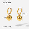 Ball Pendant Earrings Stainless Steel Gold Plated Jewelry Gift Ring Hoop Earrings For Women - Image 40