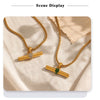 Bohemian 316L Stainless Steel CZ Pendant T Bar Necklace Gold Plated Minimalist Jewelry For Women Men - Image 10