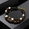 Vintage Skull Coconut Shell Wooden Bead Double-layer Leather Anklet for Men Adjustable Ankle Bracelet Summer Beach Jewelry - Image 3
