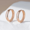 Glossy Dangle Earrings Rose Gold Simple Hoop Earrings For Women Party Daily Jewelry - Image 3