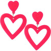 Y2K Rose Pink Hollow Heart Drop Earrings For Women Korean Sweet Cute Double Love Earring Girls Jewelry Gifts - Image 1