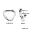 Geometric Square Star Heart U Shape Hoop Earrings For Women Men Golden Sliver Color Stainless Steel Retro Piercing - Image 12
