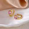 316L Stainless Steel Heart Water Drop Square Zircon Hoop Earrings For Women Men Personality Design Jewelry Gifts - Image 21