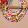 Glass Bead Choker Necklace with Flower-Shaped Bead Details - Image 6