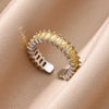 Cubic Zirconic Rectangle Open Rings For Women Men Gold Color Wedding Engaement Ring Design Jewelry Christmas Gifts - Image 19