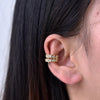 Double Hoops Geometric Fake No Pierced Clip Earrings For Women Zirconia Ear Clips Elegant Ear Cuff Earings Jewelry - Image 3