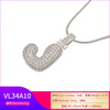 Silver Color Bubble Initial Letters Necklaces 26 Letters Pendants Necklaces for Women Brass CZ Jewelry - Image 42