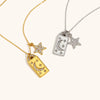 La. Muses Sparkling Cubic Zirconia Square Star U-shaped Pendant Stainless Steel Women's Necklace Jewelry Gifts - Image 5