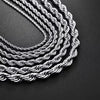 Silver 5/6/8MM 16-30 Inches Rope Chain Necklace For Men Women Punk Wedding Party Gifts Jewelry - Image 2