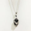 Gothic Ellipse Black Bat Pendant Necklace for Women Punk Halloween Goth Jewellery Gift - Image 1