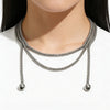Stainless Steel Simple Multipile Layers Chain Necklace for Men Women Gold Plated Round Ball Pendant Necklace Statement Jewel - Image 5