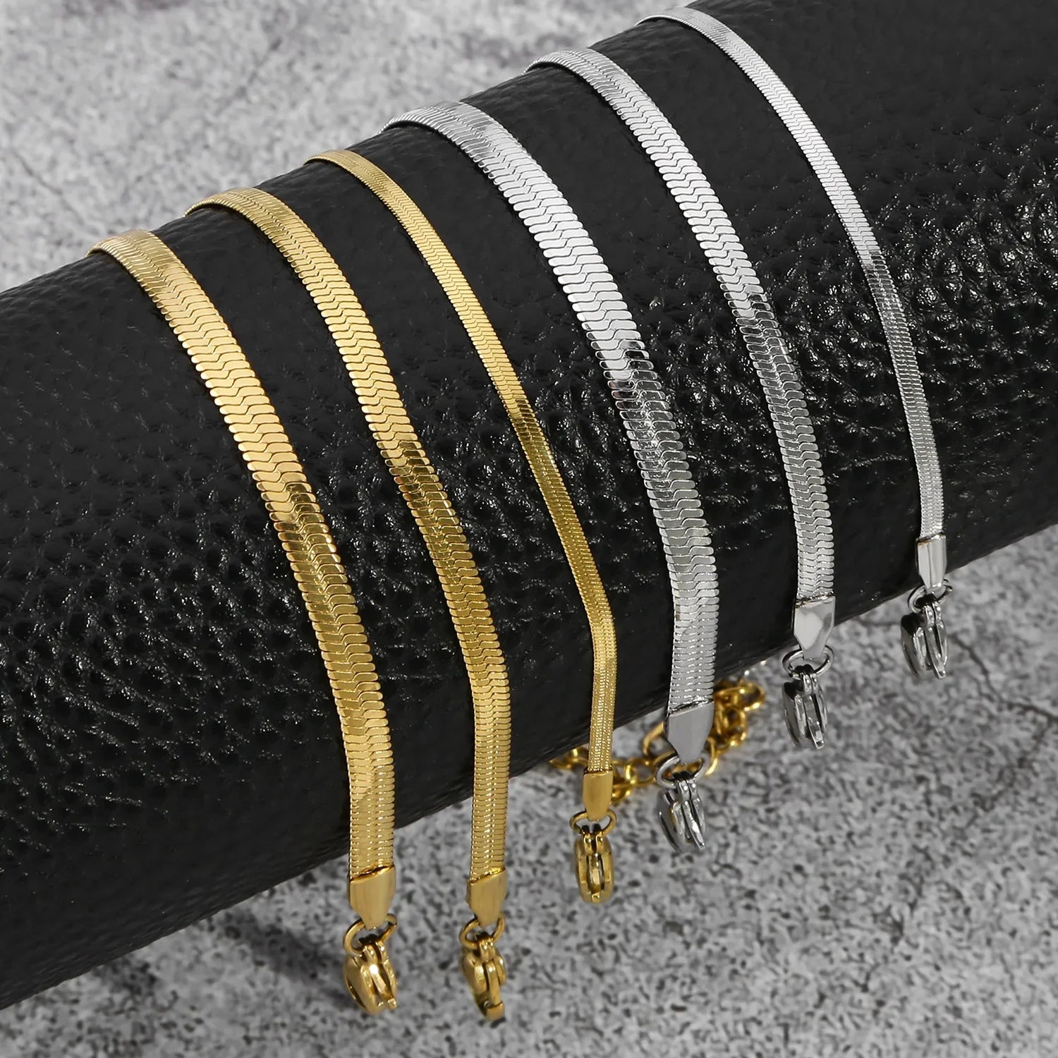 2/3/4/5MM Stainless Steel Bracelet For Women Men Gold Color Snake Chain Bangle With Extended Chain Party Jewelry Gift - Image 1