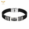 Stainless Steel Bracelet Men Women Wristband Black Grooved Rudder Mesh Chain Insert Gothic Wristband Stylish Bangle Accessories - Image 15