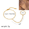 Yellow Gold Plated Stainless Steel Hand Chains Bracelet for Women Dainty Cubic Zirconia Bracelet and Ring Chain Body Jewelry - Image 5