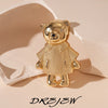 Europe and The United States Inlaid Rhinestone Bear Letter M Brooch Light Temperament Pins - Image 1