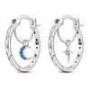Colorful Cubic Zirconia Huggie Hoop Earrings in Flower Butterfly and Clover Designs - Image 15