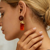Metal Wrap Resin Irregular Dangle Earrings Simple Vintage Earrings Women Daily Jewelry Accessories - Image 1