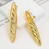 Metal Frosted Texture Piercing Earrings Hight Quality Gold Color Long Drop Earring For Women Gothic Jewelry Accessories - Image 6