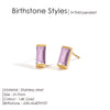 Stainless Steel Gold-Plated Colorful Birthstone Earrings Rhinestone Jewelry Gifts - Image 7