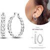 Silver Women Hoop Earrings Gifts For Girl U Rhombic Shape Geometric Lines Zircon Earring - Image 32