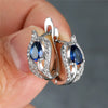 Cute Water Drop Stone Hoop Earrings Multicolor Zircon Crystal Leaf Earrings Charm Silver Color Wedding Earrings For Women - Image 10