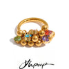 Size 678 Stainless Steel Colorful Zircon Round Ball Drop Charm Ring for Women Handmade Finger Jewelry - Image 1