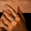 Stainless Steel Hollow Knot Rings For Men Women Gold-Plated Heavy Metal Adjustable Simple Finger Ring - Image 5