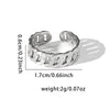 316L Stainless Steel Leaf Stripe Weave Chain Open Ring for Women Men Special Punk Jewelry Gifts - Image 16