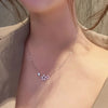 Silver Inlaid Zircon Star Necklaces for Women Sweet and Cute Pendant Choker Creative Silver Color Jewelry Gift - Image 6
