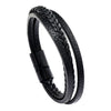 Multi Layer Braided Rope Bracelets for Men,Classic Handmade PU Leather Wristband with Magnetic Buckle, Punk Jewelry Gift - Image 7