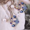 Creative Anchor Pearl Earrings For Women Vintage Rhinestone Charms Cross Pendant Earrings Office Party Jewelry Lady Gift - Image 3