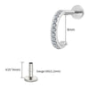 Titanium C-Shaped Hoop Earring with CZ 16G Dainty Half Circle Open Hoop Helix Earlobe Piercing Jewelry - Image 11
