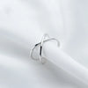 Simple Cross Personality Silver Jewelry Rotate Irregular Geometric Women Gift Opening Rings - Image 1