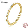 Silver Gold Plated Ring Full Zircons Paved Finger Band Ring for Women Stacking Jewelry Gift - Image 1