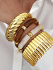 Four-Piece Resin and Acrylic Bangle Set in Multicolor and Gold-Tone or Silver-Tone Styles - Image 14