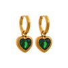 Sweet Heart Drop Stainless Steel Cubic Zirconia Hoop Earrings for Women Gold Color Plated Jewelry - Image 7