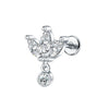 Stainless Steel Labret Piercing Stud with 16 Gauge and 1.2 x 8 mm Post - Image 12