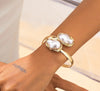 French Style Baroque Imitation Pearl Torque Necklace Bangle Ring Set For Women Punk Gold Silver Color Clavicle Jewelry Set - Image 10