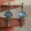 Creative Blue Resin Jellyfish Hoop Earrings for Women Unique Aesthetic Charm 2000S Harajuku Emo Vintage Jewelry Accessories - Image 2