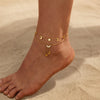Stainless Steel Jewelry Summer Beach Style Seashells Stars Moon Charm Beading Anklets Chain For Women - Image 1